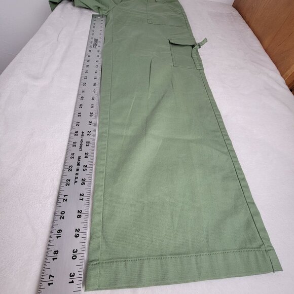 Cabi Womens Mid-Rise Cargo Pants Size 10 Green Wide Leg Stretch Casual #274 - Picture 7 of 8